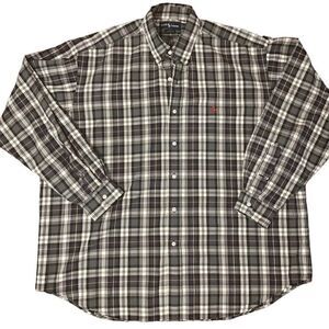 Ralph Lauren Blake Men’s XL Plaid Button Down Shirt Long Sleeve Black Cotton